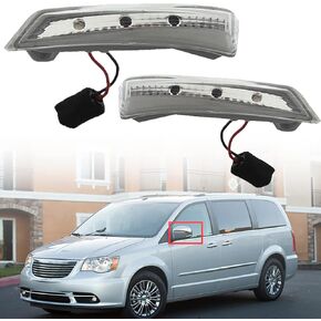 2PCS Outside Door Mirror Turn Signal Light Driver and Passenger Side Replacement for 2008-2016 Town & Country, 2008-2018 Grand Caravan 68052078AA, 68052079AA, 924-296, 924-297