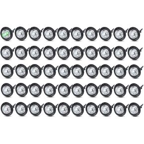 Meerkatt (Pack of 50) Mini Round 3/4 Inch Clear Lens Amber LED Button Universal Side Marker Clearance Lights Fits for Truck Trailer Bus Lorry Pickup 12V DC w/Grommets