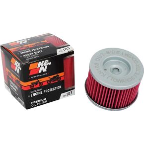 K&N Motorcycle Oil Filter: High Performance, Premium, Designed to be used with Synthetic or Conventional Oils: Fits Select Honda Vehicles (see product description for vehicles), KN-103