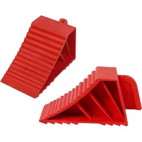 Donext Wheel Chocks Rubber Heavy Duty, Tire Chocks for Travel Trailers, RV, Camper, and Trucks 4-Pack, Red