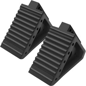 Solid Wheel Chocks Heavy Duty Rubber Tire Stop Block for Car Sedans SUV ATV Truck Tire Chocks with Wide Handle (2 PCS)…