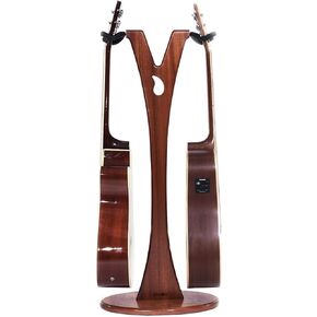 GS-1 Dual Acoustic and Electric Wooden Guitar Stand - Mahogany