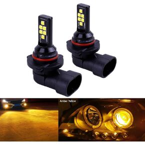 SOCAL-LED LIGHTING 2x H1 LED Fog Light Bulb for Powersports Advanced 3030 SMD Bright Colorful Daytime Running DRL Lamp, Amber Yellow