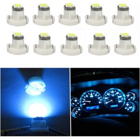 WLJH 10x Ice Blue T3 Neo Wedge Led 3030 SMD Chip 8mm Base Car Dash Instrument Bulb Clock Check Engine Transmission Fasten Seat Belt Hi-Beam Parking Brake Turn Signal Ignition Indicator Lights