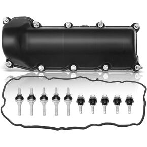A-Premium Left Side Engine Valve Cover, with Valve Cover Gasket & Bolt, Compatible with Dodge Jeep 2002-2012 - V6 3.7L - Ram 1500, Dakota, Durango, Nitro, Liberty, Replace # 53021937AB 53021937AC