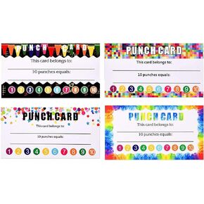 120 Pieces Reward Punch Cards Incentive Loyalty Awards Card for Classroom, Business, Kids, Students, Teachers…