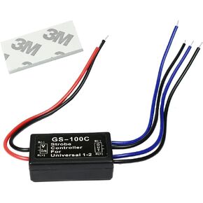 Flash Strobe Controller for LED Brake Light Tail Stop Light Auto Car 12-24V LED Brake Flasher Stop Light Strobe Flasher (GS-100A)