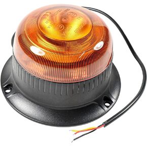 HQRP Amber Beacon Flashing Caution Safety Warning LED Light Screw Mount, Emergency Strobe Construction LED Lights for Vehicles, Truck, Golf Cart, Tractor, Postal Car, ATV, UTV, Snow Plow, Forklift