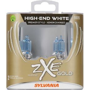 SYLVANIA - 9005 (HB3) SilverStar zXe GOLD High Performance Halogen Headlight Bulb - Bright White Light Output, Best HID Alternative, Xenon Charged Technology (Contains 2 Bulbs)