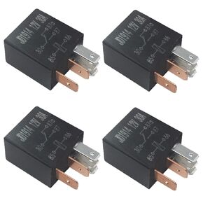 4 Packs 5 Pin Relay 12V 30A Starter Relay, Multi-Purpose Automotive Replacement Accessories Relay Heavy Duty Standard Relay for Car Motor, Fuel Pump, Fog Horn, Trunk Solenoid, Cooling Fan