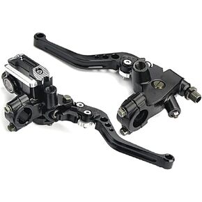 Motorcycle 7/8" 22mm Handlebar Brake Master Cylinder Clutch Lever Left & Right Set Compatible with Harley Honda Kawasaki Suzuki Yamaha Red