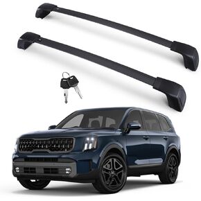 قضبان عرضية لرف السقف من Autekcomma تناسب Kia Telluride 2019-2023 LX S SX SX-P EX مع آلية مضادة للسرقة قابلة للقفل (لا تناسب X-Line وX-Pro) in Kuwait