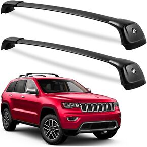 Max Loading 220lbs Roof Rack Cross Bars Fit for Jeep Grand Cherokee 2011-2021 with Grooved Side Rails, Aluminum Lockable Anti-Theft Crossbars Rooftop Cargo Kayak Bike Luggage Racks Carrier