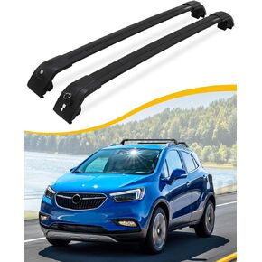 قضبان متقاطعة لحامل السقف مناسبة لـ Buick Encore 2013 2014 2015 2016 2017 2018 2019 2020 2021 2022 2023 شريط حمل الأمتعة قابل للقفل (مع سياج جانبي دافق)