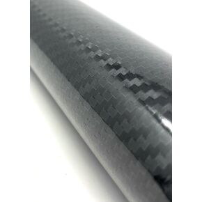 7D Super Glossy Black Carbon Fiber Vinyl Wrap, Anti-Wrinkle, Air Release Automotive Bubble Wrap, Self Adhesive Car Vinyl Sticker DIY Decals 1FT x 5FT