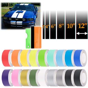 Free Tool Kit 8" Wide 25FT Long Matte Lime Green Racing Stripes Vinyl Wrap Rally Decals Stripe Sticker