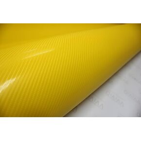 VVIVID XPO Yellow 3D Carbon Fiber 5 Feet x 1 Foot Vinyl Wrap Roll with Air Release Technology
