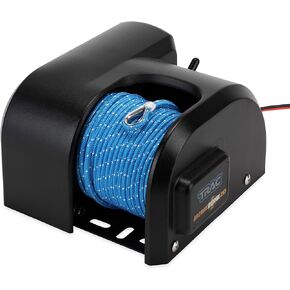 Camco TRAC Outdoors AnchorZone 20 Electric Anchor Winch | Features a High-Efficiency 12-Volt DC All-Steel Gear Motor & Includes 100-Ft of Pre-Wound Braided Rope | Max Anchor Capacity of 20lbs (69000)