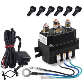 WATERWICH 12V 250A Winch Relay Winch Solenoid Contactor Winch Rocker Thumb Switch Combo with 6 Protecting caps Universal for ATV UTV 2000-5000lbs Winch