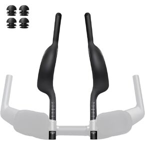 Carbon Bicycle TT Rest Handlebar Clip on Aero Bars Handlebar Extension Triathlon Time Trial Cycling Parts for Mountain Bike and Road Bike- Black Matt (No Hole)