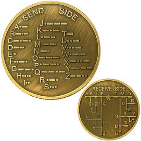 Morse Code Coin Explore The Learn in Entertainment of Encryption Language and Games Pocket Token Chips (Ancient Gold)