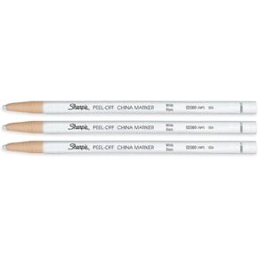 Peel-Off China Marker 164T White, 3 Markers Per Order (02060)