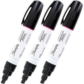 Sharpie Oil-Based Paint Marker, Bold Point, Black Ink, Pack of 3