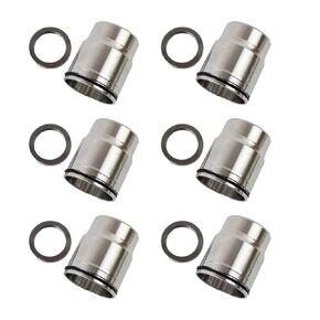 3686961 6Pcs Injector Sleeve Kit Compatible with Cummins ISX Single Cam Cup Tube with Seal Replace OE 3686883 3687210