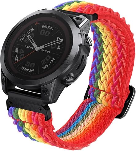 Abanen Upgraded Quick Fit 22mm Elastic Band for Garmin Fenix 7 / Fenix 6 / Fenix 5, Soft Stretchy Loop Nylon Wristband Strap for Garmin epix Pro 47mm,Forerunner 965/955 in Saudi Arabia