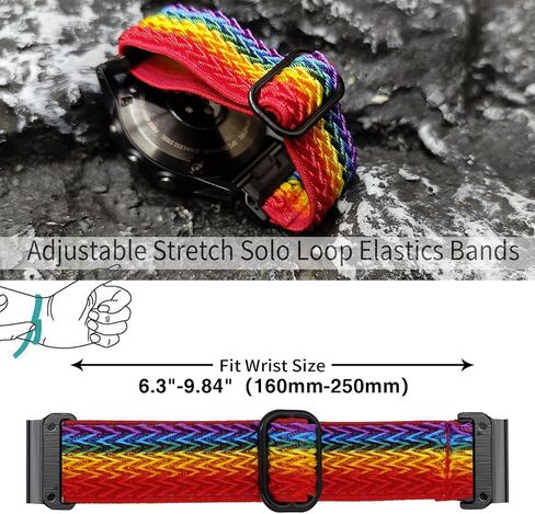 Abanen Upgraded Quick Fit 22mm Elastic Band for Garmin Fenix 7 / Fenix 6 / Fenix 5, Soft Stretchy Loop Nylon Wristband Strap for Garmin epix Pro 47mm,Forerunner 965/955 in Saudi Arabia