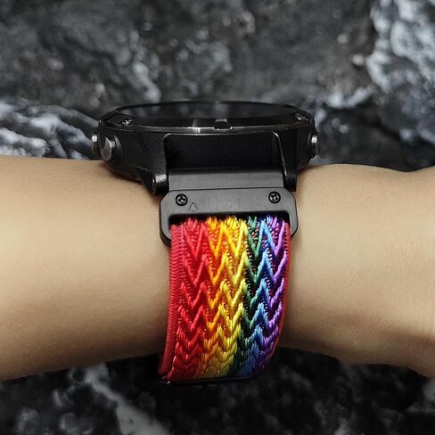 Abanen Upgraded Quick Fit 22mm Elastic Band for Garmin Fenix 7 / Fenix 6 / Fenix 5, Soft Stretchy Loop Nylon Wristband Strap for Garmin epix Pro 47mm,Forerunner 965/955 in Saudi Arabia