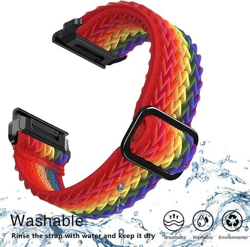 Abanen Upgraded Quick Fit 22mm Elastic Band for Garmin Fenix 7 / Fenix 6 / Fenix 5, Soft Stretchy Loop Nylon Wristband Strap for Garmin epix Pro 47mm,Forerunner 965/955 in Saudi Arabia