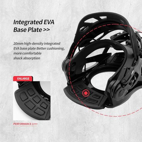 Rear Entry Step in Style Snowboard Bindings, Pro All-Mountain Adjustable Snowboard Bindings for Men Black, Unisex Adult Fit Most Boot Sizes in Saudi Arabia