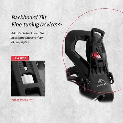 Rear Entry Step in Style Snowboard Bindings, Pro All-Mountain Adjustable Snowboard Bindings for Men Black, Unisex Adult Fit Most Boot Sizes in Saudi Arabia