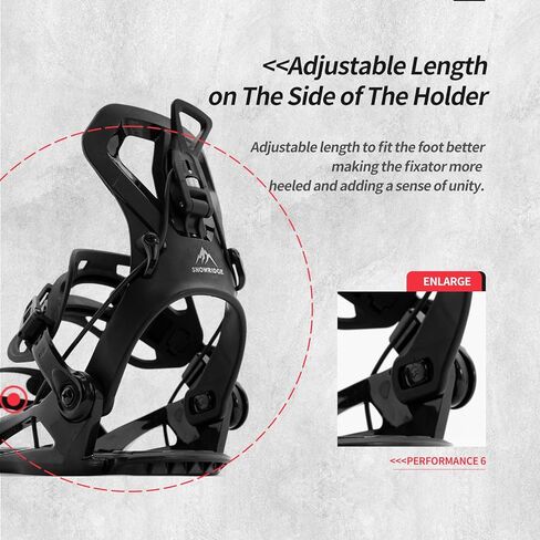 Rear Entry Step in Style Snowboard Bindings, Pro All-Mountain Adjustable Snowboard Bindings for Men Black, Unisex Adult Fit Most Boot Sizes in Saudi Arabia