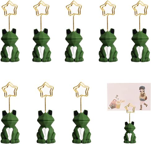 الضفدع تصميم الجدول بطاقة مذكرة حامل حامل ملاحظة حامل الأعمال الفنية بطاقات بريدية حفل زفاف عيد الميلاد ديكور غرفة مكتب المنزل 8 قطع in Kuwait