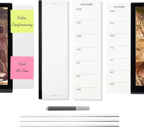 SWATOM لوحات مذكرة مراقبة مغناطيسية لوحة رسائل شاشة الكمبيوتر 2 قطعة شاشة أكريليك لوحة جانبية لوحة مذكرة أعلى جبل شاشة سطح المكتب حامل ملاحظات لاصقة للترتيبات الأسبوعية قائمة المهام in Kuwait