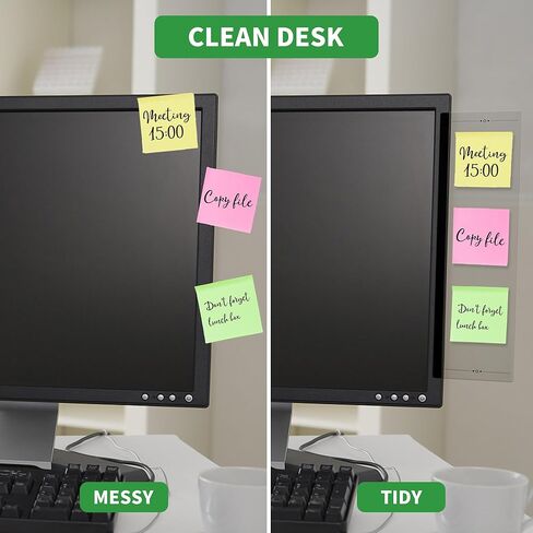 SWATOM لوحات مذكرة مراقبة مغناطيسية لوحة رسائل شاشة الكمبيوتر 2 قطعة شاشة أكريليك لوحة جانبية لوحة مذكرة أعلى جبل شاشة سطح المكتب حامل ملاحظات لاصقة للترتيبات الأسبوعية قائمة المهام in Kuwait