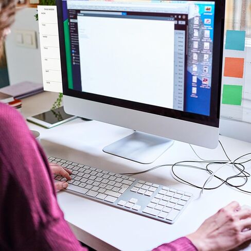 SWATOM لوحات مذكرة مراقبة مغناطيسية لوحة رسائل شاشة الكمبيوتر 2 قطعة شاشة أكريليك لوحة جانبية لوحة مذكرة أعلى جبل شاشة سطح المكتب حامل ملاحظات لاصقة للترتيبات الأسبوعية قائمة المهام in Kuwait