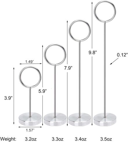 4 قطع حامل أرقام الطاولة، حامل صور، حامل مكتبي لبطاقات زفاف عيد الميلاد، بطاقات هدايا المكتب، لافتة الطاولة، لافتات الطعام، عرض الصور (3.9 بوصة، 5.9 بوصة، 7.9 بوصة، 9.8 بوصة) in Kuwait