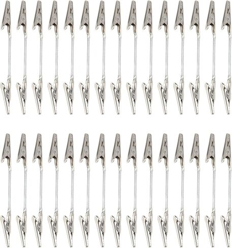 Metal Memo Clip Holders Double Head Alligator Clips Photo Clips Silver Number Card Holder Clips 4-Inch Length,Pack of 30 in Kuwait