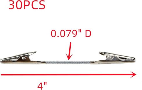 Metal Memo Clip Holders Double Head Alligator Clips Photo Clips Silver Number Card Holder Clips 4-Inch Length,Pack of 30 in Kuwait