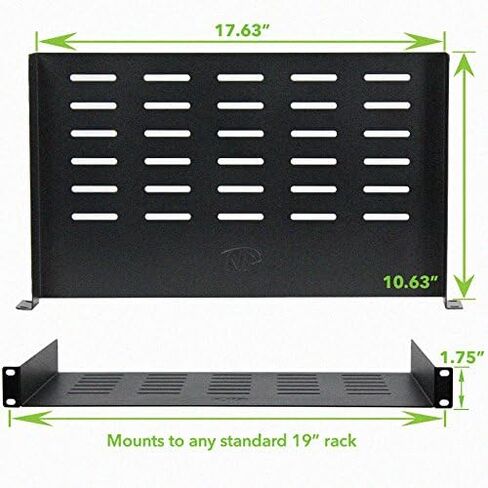 NavePoint Universal Rack Tray Vented Shelves 1U Black 10.5 Inches (270mm deep) No Lip in Saudi Arabia