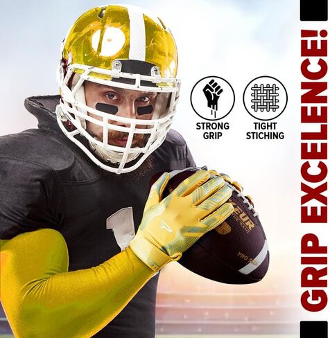 براءة اختراع سلسلة ستار سيجنتشر | قفازات استقبال عريضة لاصقة للأطفال والكبار وقفازات كرة القدم للشباب، أفضل ملاءمة، متينة للغاية، لزجة إلى الأبد - أفضل هدية لقفازات كرة القدم للشباب الأولاد 8-12 in Kuwait