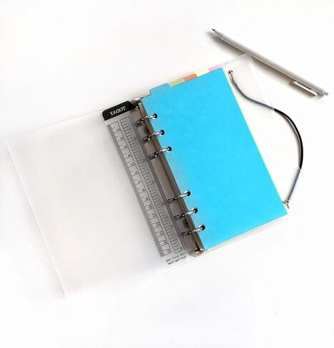 Index Tabs for A5/A6 6-Holes Cover Round Ring View Binder File Folder Loose Leaf Sheet Protectors Binder Cover Protector (12 PP Transparent, A5/21cm*15cm/8.5 Inch) in Saudi Arabia