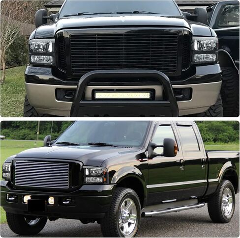 مجموعة المصابيح الأمامية DWVO متوافقة مع 2005-2007 Ford F250 F350 F450 F550 Super Duty/05 Ford Excursion عدسة شفافة الإسكان الأسود in Kuwait