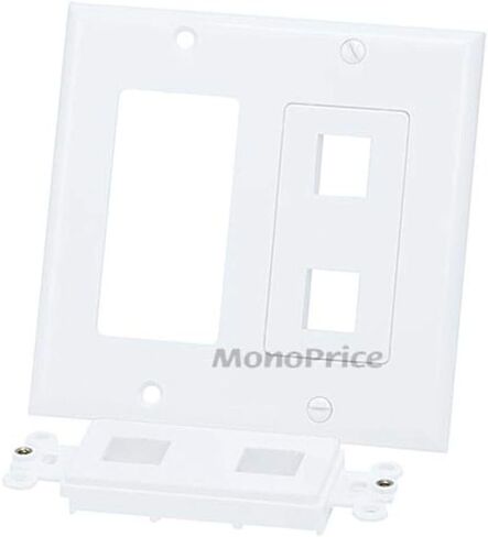 Monoprice 106732 Wall Plate for Keystone 4 Hole, Ivory in Saudi Arabia