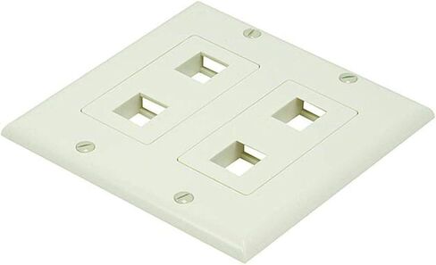 Monoprice 106732 Wall Plate for Keystone 4 Hole, Ivory in Saudi Arabia