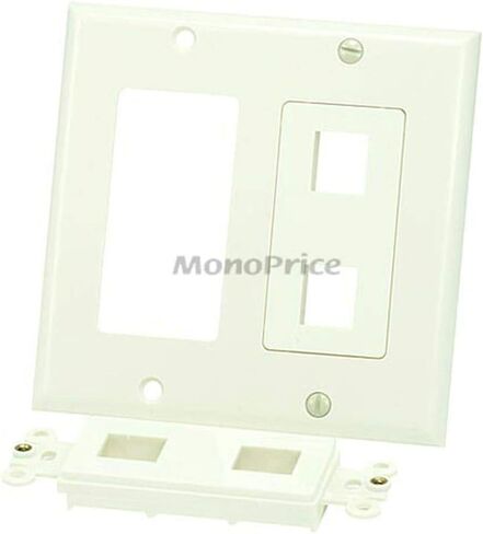 Monoprice 106732 Wall Plate for Keystone 4 Hole, Ivory in Saudi Arabia