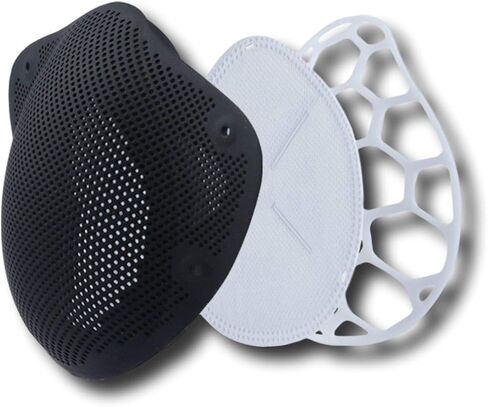 قناع سيليكون قابل لإعادة الاستخدام مع مرشحات داخلية قابلة للاستبدال (أسود) in Kuwait